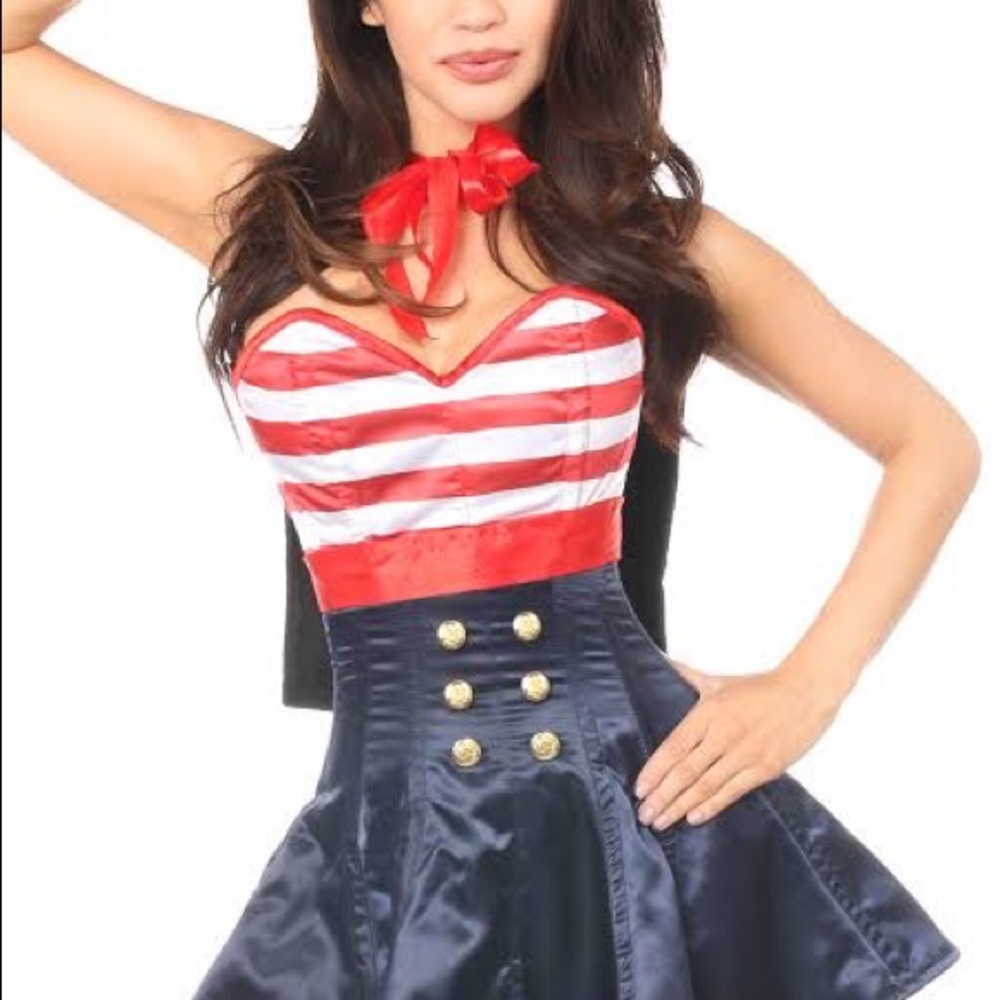 LARGE Top Drawer by Daisy Corsets Pin-Up Sailor Corset Dress